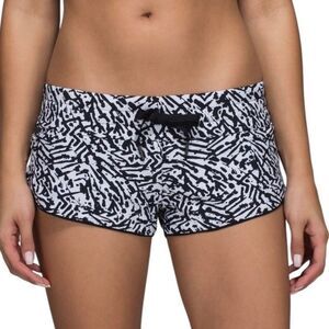 Lululemon Water: Surf Short Brushed Animal White Black / Black / Harbor Blue